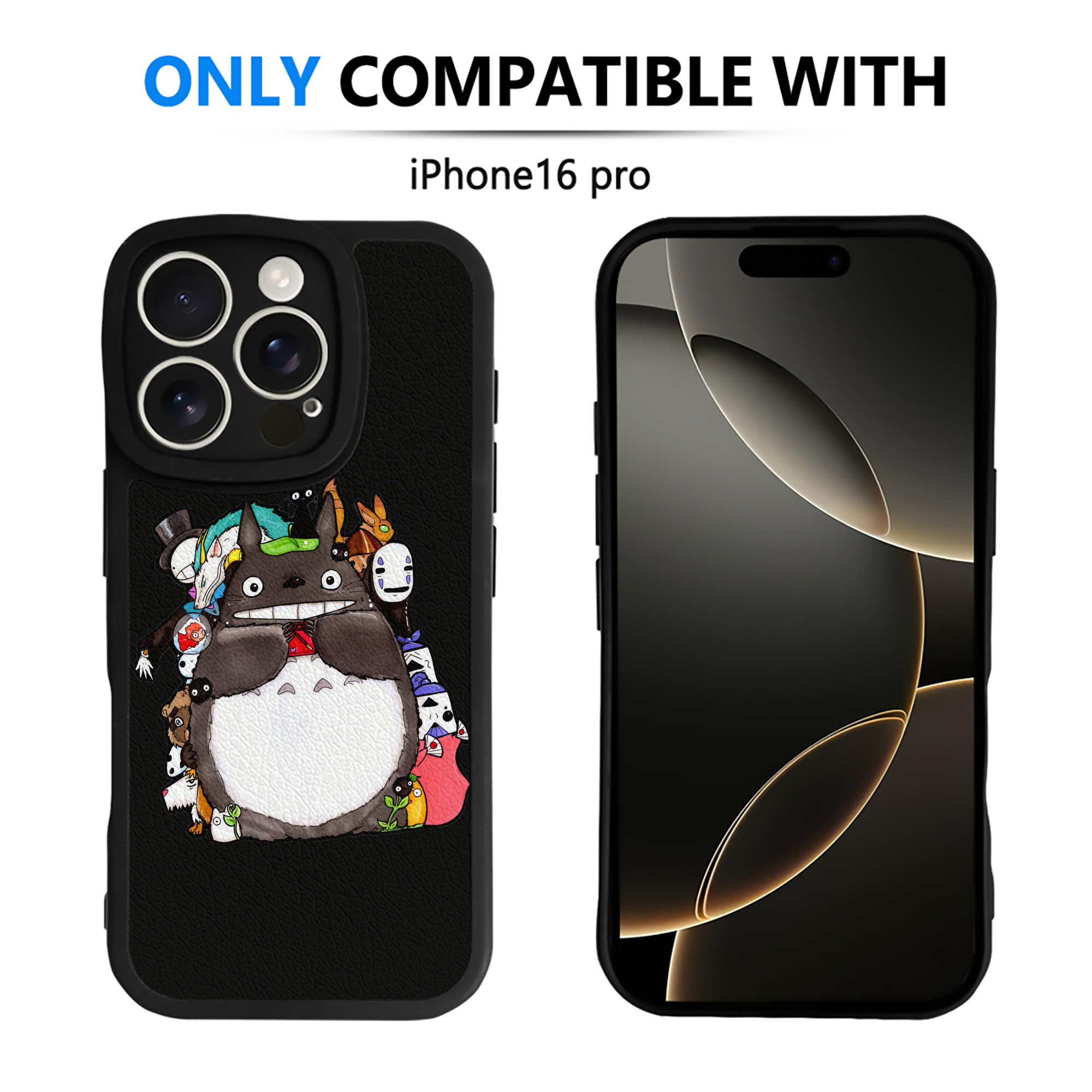 （画像用） となりのトトロ 草壁メイ 草壁サツキ My Neighbor Totoro Satsuki Kusakabe Mei Kusakabe 【iPhone 16シリーズ対応】シリコンスマホケース（レザー調） 材質：シリコン